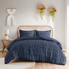 Sapphtopaz Comforter Set Bedding Set Solid Color Clip Jacquard Pompom Reversible Quilt Set - 2 of 4