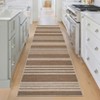 Washable Easy Jute Rug Modern Striped Living Room Rug with Non-Slip Backing, Non Shedding Neutral Floor Mats - 3 of 4