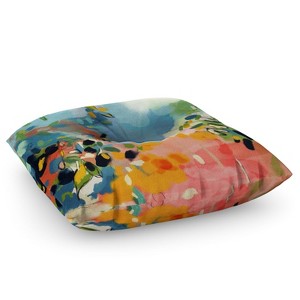 lunetricotee garden with sea view and olive tree Square Floor Pillow - Deny Desings - 1 of 2