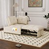SKRAN versatile foldable sofa bed , modern sofa velvet pull-out bed, loveseat sofa adjustable back and with USB port and swivel phone stand,BEIGE - 2 of 4