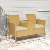 Patio Sofa Wicker Loveseat with Built-in Flip-Top Coffee Table and Cushions for Balcony, Garden, Lawn - 3 of 4