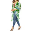 HAPPY BAY Women's Open Front Summer Tropical Beach Loose Casual Tops Beachwear Cardigan for Women Cover Up Duster for Women One Size Shamrock Green, - 2 of 4
