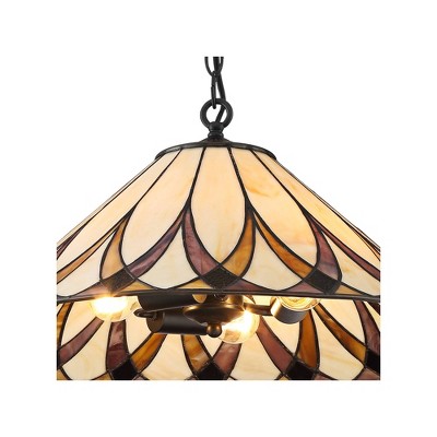 Serena Bronze 24" Art Glass Pendant Chandelier