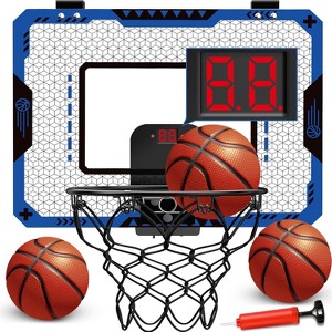 Mini Basketball Hoop Over Door with Electronic Scoreboard Indoor Sport Toy for Boys Ages 5-10 - 1 of 4