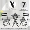 3 Piece Foldable Patio Bistro Set with 2 Chairs and Bistro Table, Premium Steel Frame Outdoor Folding Furniture Sets - 3 of 4