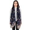 Anna-Kaci Women's Lightweight Floral Birds Print Scarf Cotton Linen Shawls Wrap Scarves - 4 of 4