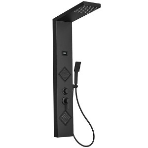 BWE 2 spray rain shower tower shower panel system with chrome nickel shower head and shower wand - 1 of 4