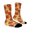 Funny Pizza Design Women Printed Crew Socks Funny Funky Socks Soft Polyester Novelty Gifts for Artists Men - 3 of 4