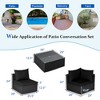 Costway 7PCS Patio Rattan Sofa Set Sectional Conversation Furniture Set Garden Black - 3 of 4