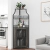 Corner Wine Cabinet, Metal Wine Holder Stand Holds 50+ Bottles & Glassware, Floor Wine Storage for Kitchen Dining Room Office Bar - 2 of 4