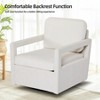 Swivel Accent Chair - Mid Century Modern Chair with Track Arms, 360° Swivel Upholstered Barrel Chair Single Sofa Chair Arm Chair Reading Chair - 2 of 4