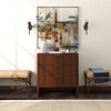 Angel Sar Fluted Nightstand with 3 Drawers, Modern Bedside Table for Bedroom , Walnut - 2 of 4