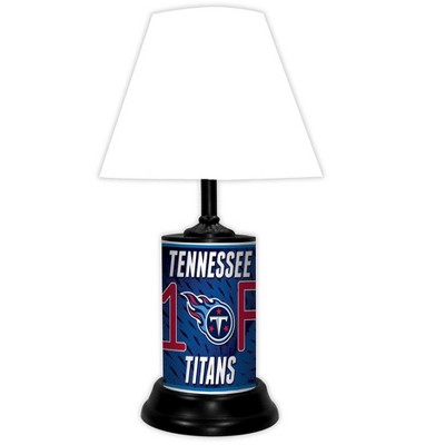 NFL 18-inch Desk/Table Lamp with Shade, #1 Fan with Team Logo, Tennessee Titans