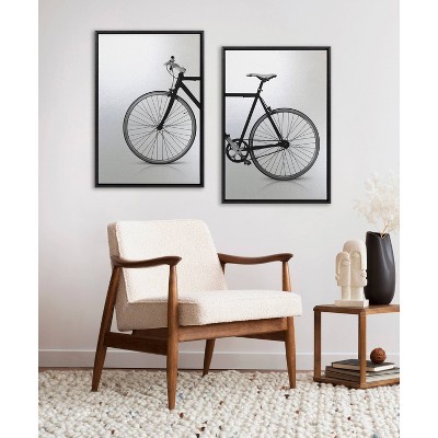 Modern Black and White Bike Framed Canvas Art Set