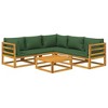 vidaXL Garden Lounge Set Green cushions, Natural wood - 3 of 4