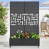 72"H Black Metal Planter Box with Trellis Privacy Screen for Café Patio,Garden & Balconies - 2 of 4