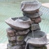 Okak 31.5IN Tall Water Fountain with 4-Tier Polyresin Cascading Rock Bowl, Waterfall Fountain with LED, Outdoor Fountain for Garden, Gray - 4 of 4
