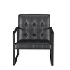 Racxily Modern Upholstered Accent Chair, Linen Accent Chair with Ottoman, Comfortable Seating, Stylish Look, for Bedroom/Living Room/Office, Black - 2 of 4