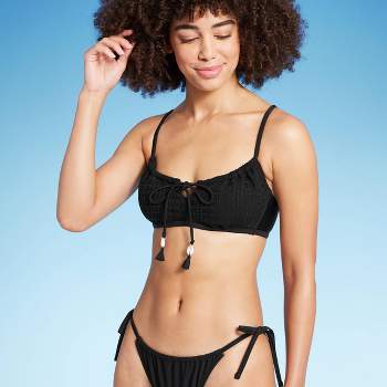 Women's Crochet Triangle Bikini Top - Wild Fable™ Black Xxs : Target