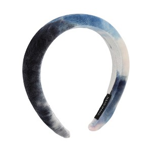 Unique Bargains Women's Elegant Tie-dye Colored Hairband 6.69"x6.10" Blue White 1 Pc - 1 of 3
