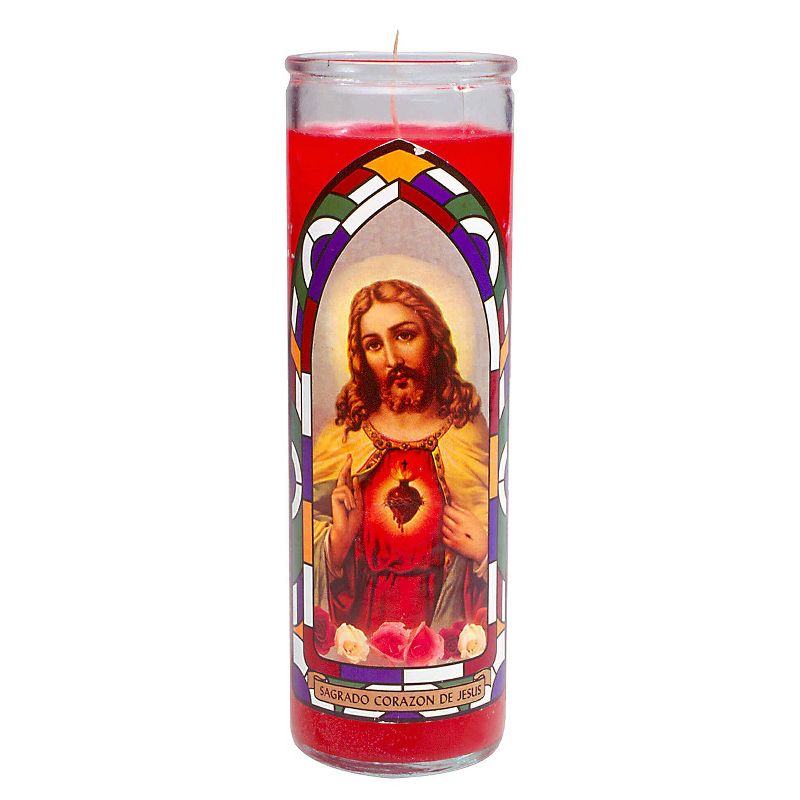 Jar Candle Sagrado Corazon De Jesus Red - Continental Candle, 1 of 7