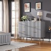 Coolmee 6 Drawer Dresser for Bedroom, Fluted Modern Chest of Drawers with Deep Drawers, Long Large Double Dresser TV Stand for Living Room, Hallway - 2 of 4