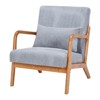 Maliang Mid-Century Modern Accent Chair with Pillow, Upholstered Reading Chair with Solid Wood Frame - 3 of 4