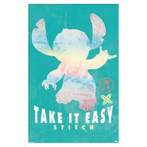 Trends International Disney Lilo and Stitch: Beach Vibes - Take It Easy Framed Wall Poster Prints - 1 of 4