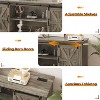 TackView Farmhouse TV Stand for 75" Television, Adjustable Shelf Media TV Stand with Storage & Barn Doors,for Living Room - 2 of 4