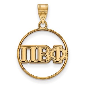 Black Bow Jewelry 14k Yellow Gold Plated Sterling Silver Pi Beta Phi Greek Life Medium Pendant - 1 of 3