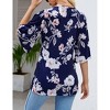 Women's Casual 3/4 Ruffled Sleeve Chiffon Blouse Tops for Women - 4 of 4
