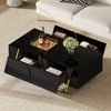 ACEPANO 47.2 in. W Modern Rectangular High Gloss Coffee Table with Storage, Gold Base & 4 Drawers for Living Room-Black - 3 of 4