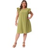 Agnes Orinda Women's Plus Size Ruffle Cap Sleeve Knee Length Beach Summer Casual A Line Dresses - 3 of 4
