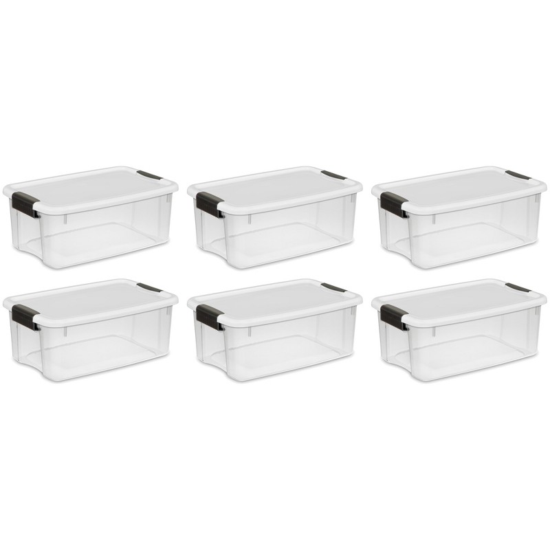 Sterilite 18 Qt Stackable Storage Bins (6-Pack)