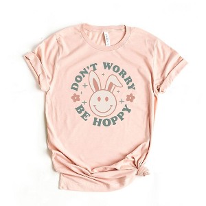 Simply Sage Market Women's Be Hoppy Smiley Bunny Short Sleeve Graphic Tee - 1 of 3