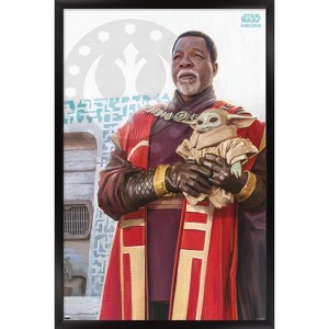 Trends International Star Wars: The Mandalorian Season 3 - Grogu and Greef Karga Framed Wall Poster Prints - 1 of 4
