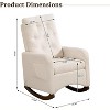 Rocking Chair Nursery, Glider Recliner Indoor with Armrests, Side Pockets, Upholstered Comfy High Back Armchair - 2 of 4
