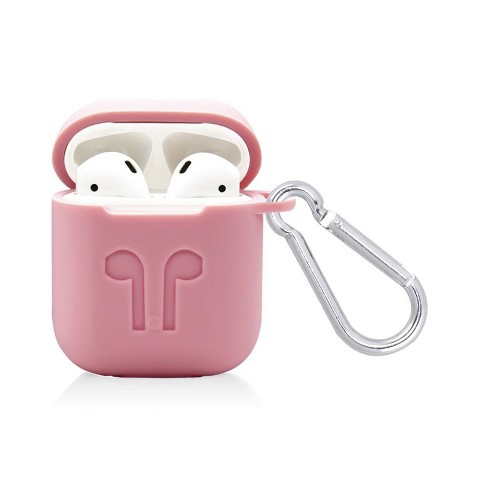 Rubber Soft Silicone Case Cover W/ Hookups Compatible With Apple Airpods/airpods Pink : Target