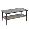 CAVINAS Patio Table and Chairs Set with Metal Table, PE Wicker Outdoor Couch Set, Modern Porch Furniture for Backyard, Blue - 2 of 4