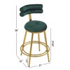 27.65" Velvet Armless Counter Stool (Set of 2) with Soft Back, Cushion, and Footrest for Kitchen, Dining Room, or Bedroom - 4 of 4