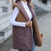 Coolmee Womens Fuzzy Fleece Vest Open Front Fall Fashion Hooded Sleeveless Jacket with Pockets Color Block Outwear - 4 of 4