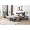 DOMETOUR Full Size Metal Platform Bed Frame with Upholstered Headboard, USB Ports, Footboard, No Box Spring, Large Storage, Easy Assembly - 4 of 4