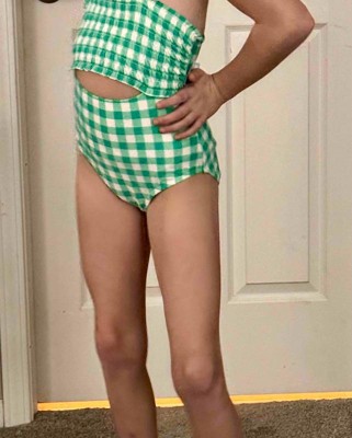 Girls' Gingham Check One Piece Swimsuit - Cat & Jack™ Green Xs