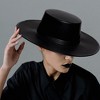 Underwraps Costumes Faux Leather Flat Brim Hat Adult Costume Accessory | Black - 2 of 4