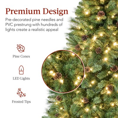 9-Foot Pre-Lit Scotch Pine Christmas Tree with Multicolor LED Lights
