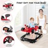 Safstar 4-in-1 Baby Walker, Foldable Infant Activity Push Walker, w/Adjustable Heights, Music, Lights, Removable Tray, for 7-14 Months, Red - 3 of 4