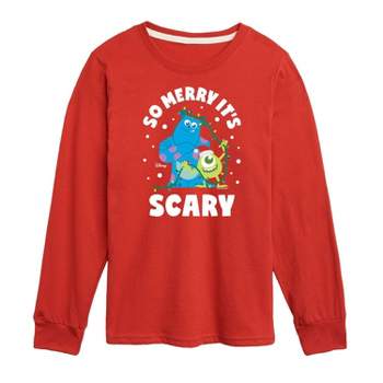 Boys' Monsters Inc 'So Merry Its Scary' Long Sleeve Graphic T-Shirt - Red