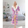 ADR Women's Robe Plush Fleece with Hood, Full Length Hooded Bathrobe Woman - 2 of 3