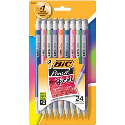 BIC Xtra Sparkle Mechanical Pencils, 0.7 mm, Sparkle Color Barrels, pk of 24