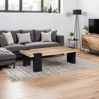 Royal Hampton Wide Rectangular Top Handcrafted Coffee Table, 60 Inch